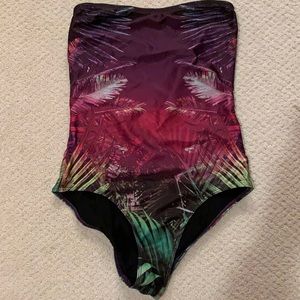 H&M tropical bandeau bathing suit
